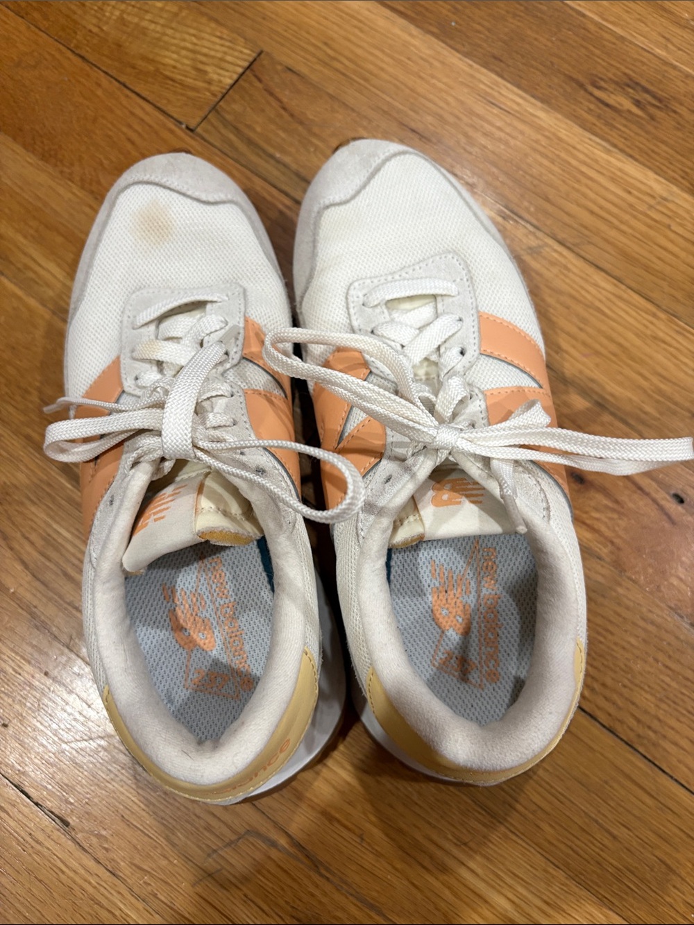 White & Peach Athletic Sneakers new balance women’s size 8